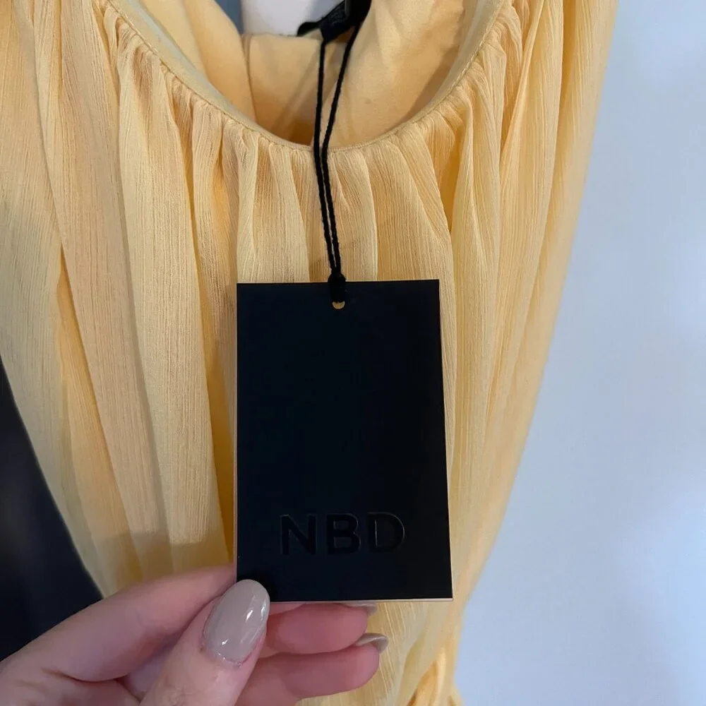 Revolve NBD Paradisco Mini Dress - Butter Yellow S - Picture 4 of 5